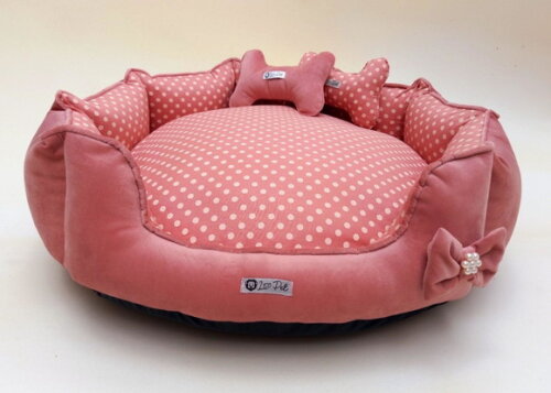 Cama para Pets redonda sued rosa 50x50