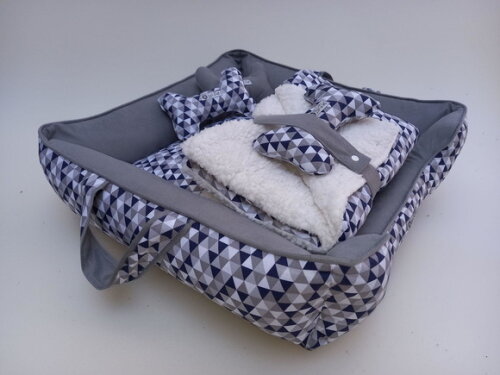 Cama para Pets Retangular 70x50 e Edredon Cherpa 70x50