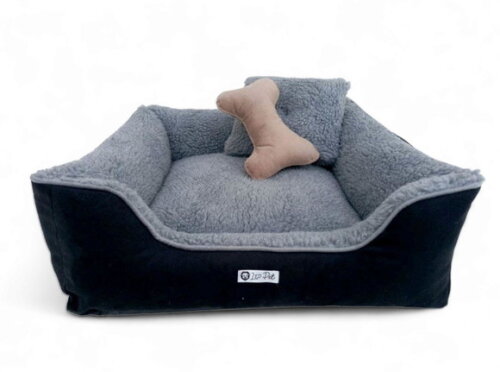 Cama Pets Pelúcia Dupla Face 60x60 e Tapete Comedouro