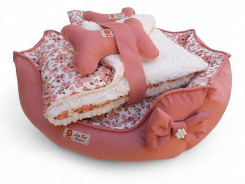 Cama Pets Redonda 50x50, Edredon 80x60 Cherpa