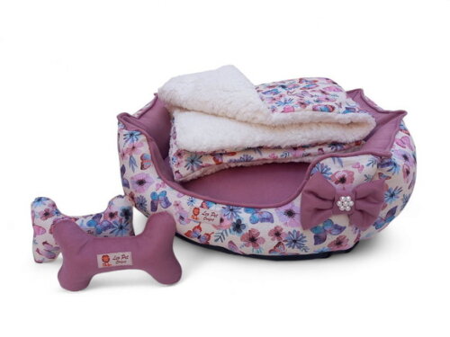 Cama Pets Redonda 70x70, Edredon Cherpa 80x60