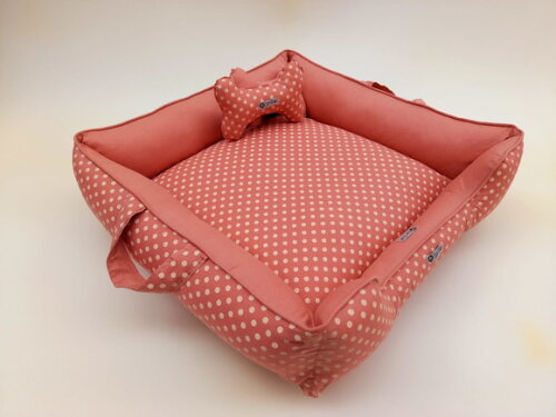 Cama quadrada Dupla Face para Pets Poá 60x60
