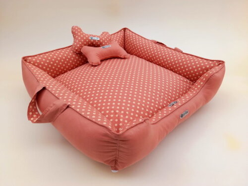 Cama quadrada Dupla Face para Pets Poá 60x60