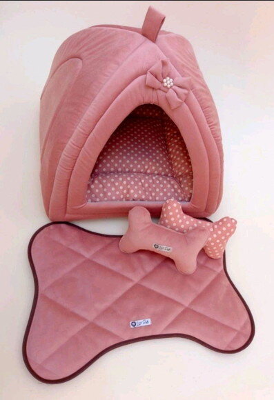 Casinha Iglu 80x80x80 com Almofada de Pelúcia Adicional