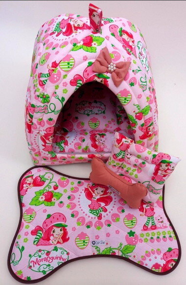 Casinha Iglu para Pet Moranguinho 60x60 com 4 Peças