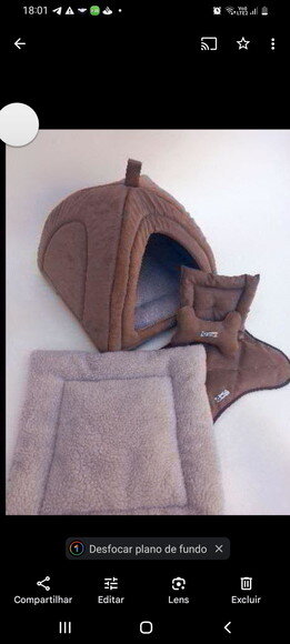 Casinha Iglu para Pets com Pelúcia 60x60 com 5 Peças