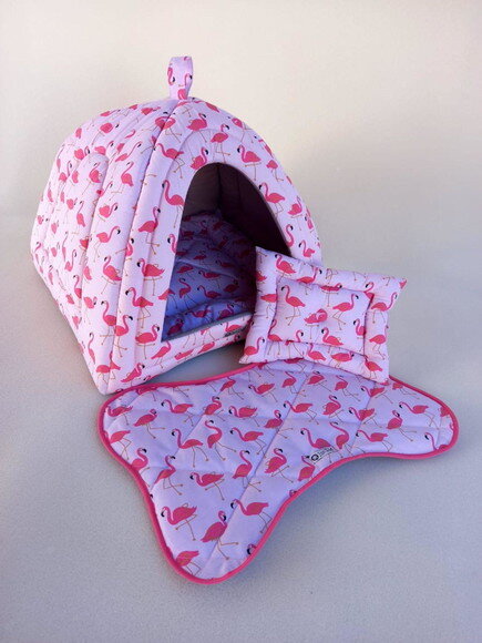 Casinha Iglu para Pets Flamingo 70x70 com 4 peças