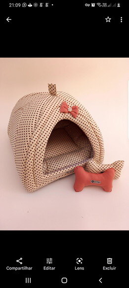 Casinha Iglu para Pets floral 50x50 com 2 peças