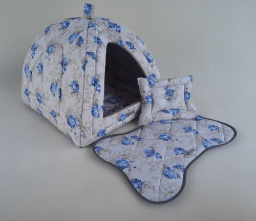 Casinha Iglu para Pets Floral 70x70 com 4 peças