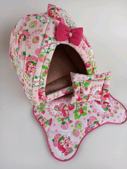 Casinha Iglu para Pets Morangui c/ pelúcia 70x70 com 5 peças