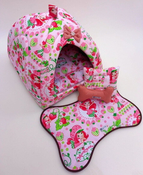 Casinha Iglu para Pets Moranguinho 70x70 com 4 Peças