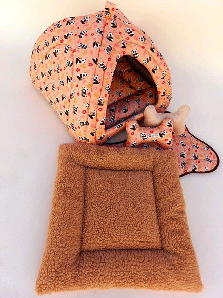 Casinha Iglu para Pets Panda Pelúcia 50x50 com 5 peças