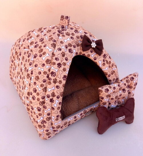 Casinha Iglu para Pets patinhas 50x50 com 2 peças