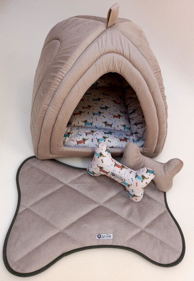Casinha Iglu para Pets sued 50x50 com 4 peças