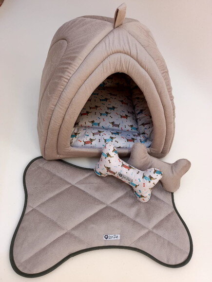Casinha Iglu para Pets sued 50x50 com 4 peças