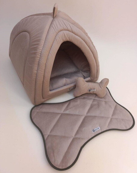 Casinha Iglu Para Pets Sued 60x60 Com 4 Peças