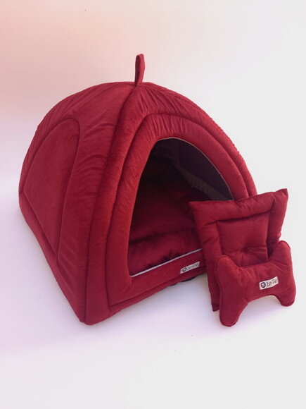 Casinha Iglu para Pets Suede 50x50 com 2 peças