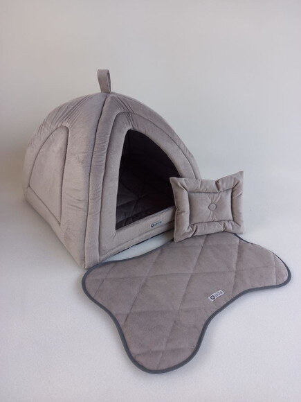 Casinha Iglu para Pets Suede 60x60 com 4 peças