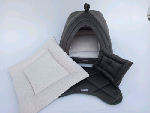 Casinha Iglu para Pets Suede e pelúcia 50x50 com 5 peças
