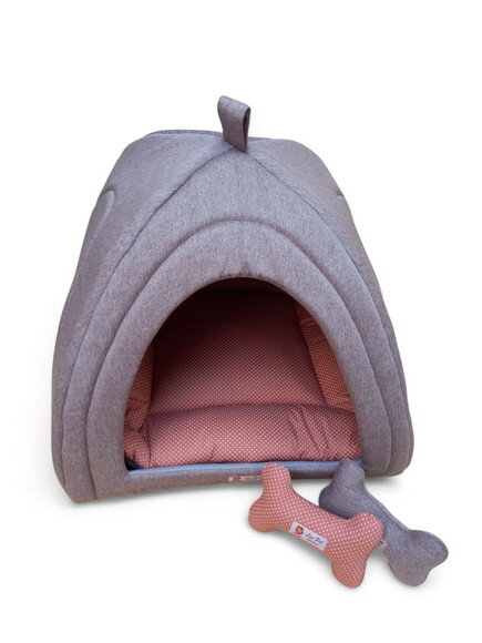 Casinha Iglu Pets 50x50 Suede Linho 2 Peças
