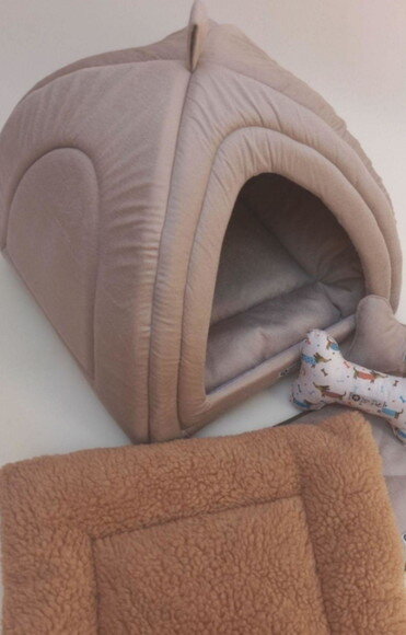 Casinha Iglu Pets Pelúcia 50x50 2 Peças