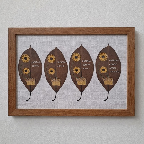 Folha em Canvas - Girassol