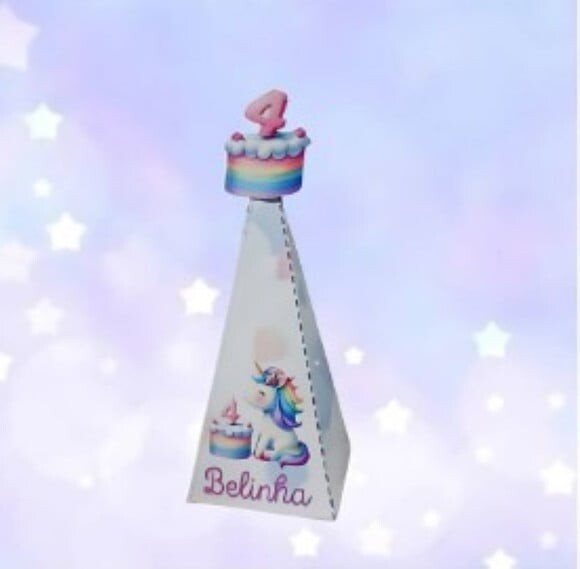 Caixinha Cone Personalizada do Unicórnio