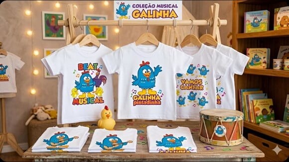 Camiseta Infantil da Galinha Pintadinha