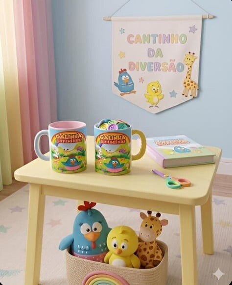 Caneca com Tema da Galinha Pintadinha