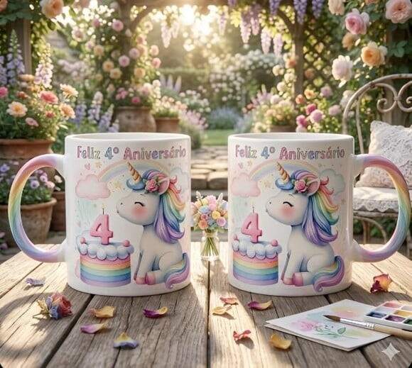 Caneca com Tema do Unicórnio