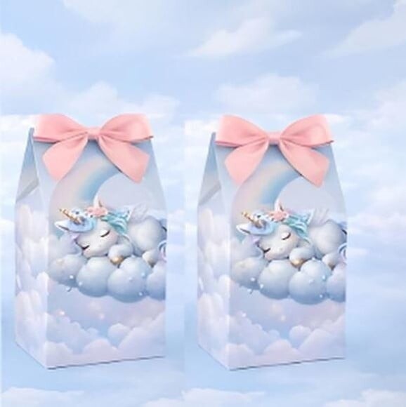 Kit Sacolinha e Caixinha Milk Personalizada do Unicornio
