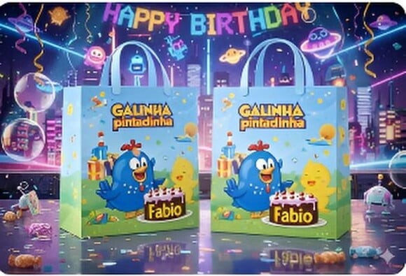 Sacolinha Surpresa Personalizada de Tamanho Médio