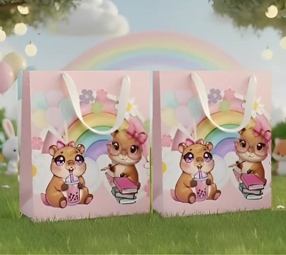 Sacolinha Surpresa e Caixinha Milk Personalizada da Capivara