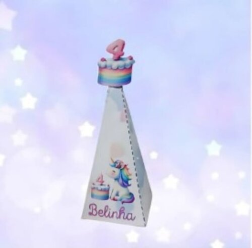 Caixinha Cone Personalizada do Unicórnio