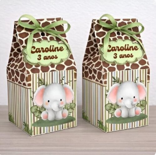 Caixinhas Milk Personalizada Festa Safari Baby