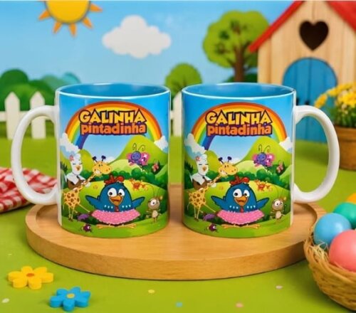 Caneca com Tema da Galinha Pintadinha