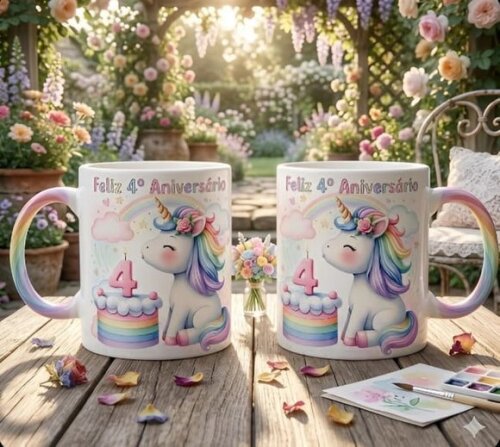 Caneca com Tema do Unicórnio