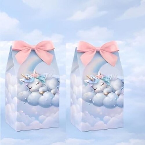 Kit Sacolinha e Caixinha Milk Personalizada do Unicornio