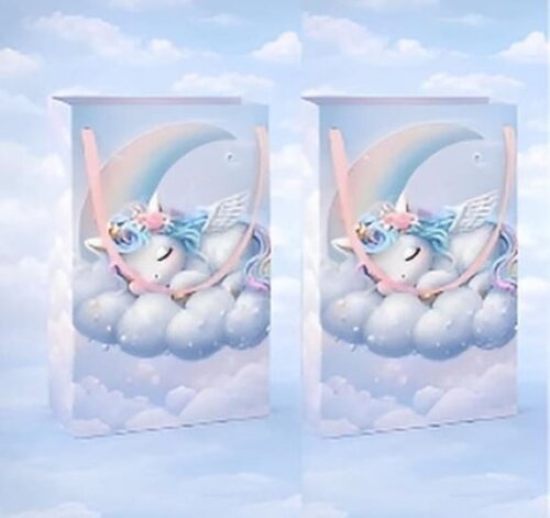 Kit Sacolinha e Caixinha Milk Personalizada do Unicornio