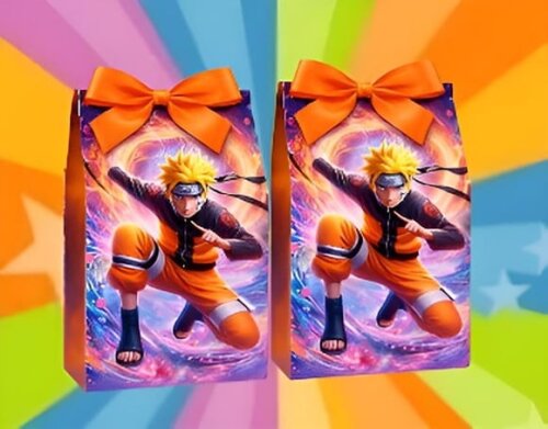 Kit Sacolinha Surpresa e Caixinha Milk do Naruto