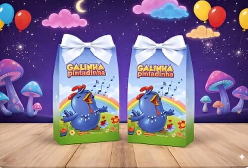 Sacolinha Surpresa e Caixinha Milk Galinha Pintadinha