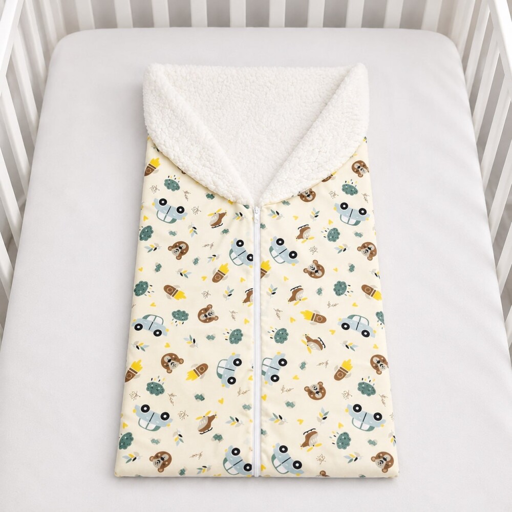 Porta Bebê Saco de Dormir para Bebê com Sherpa 100% Algodão Ca