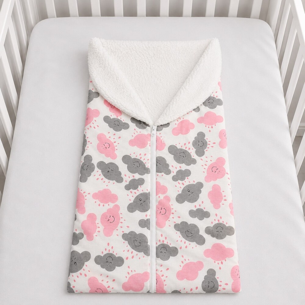 Porta Bebê Saco de Dormir para Bebê com Sherpa 100% Algodão Ca