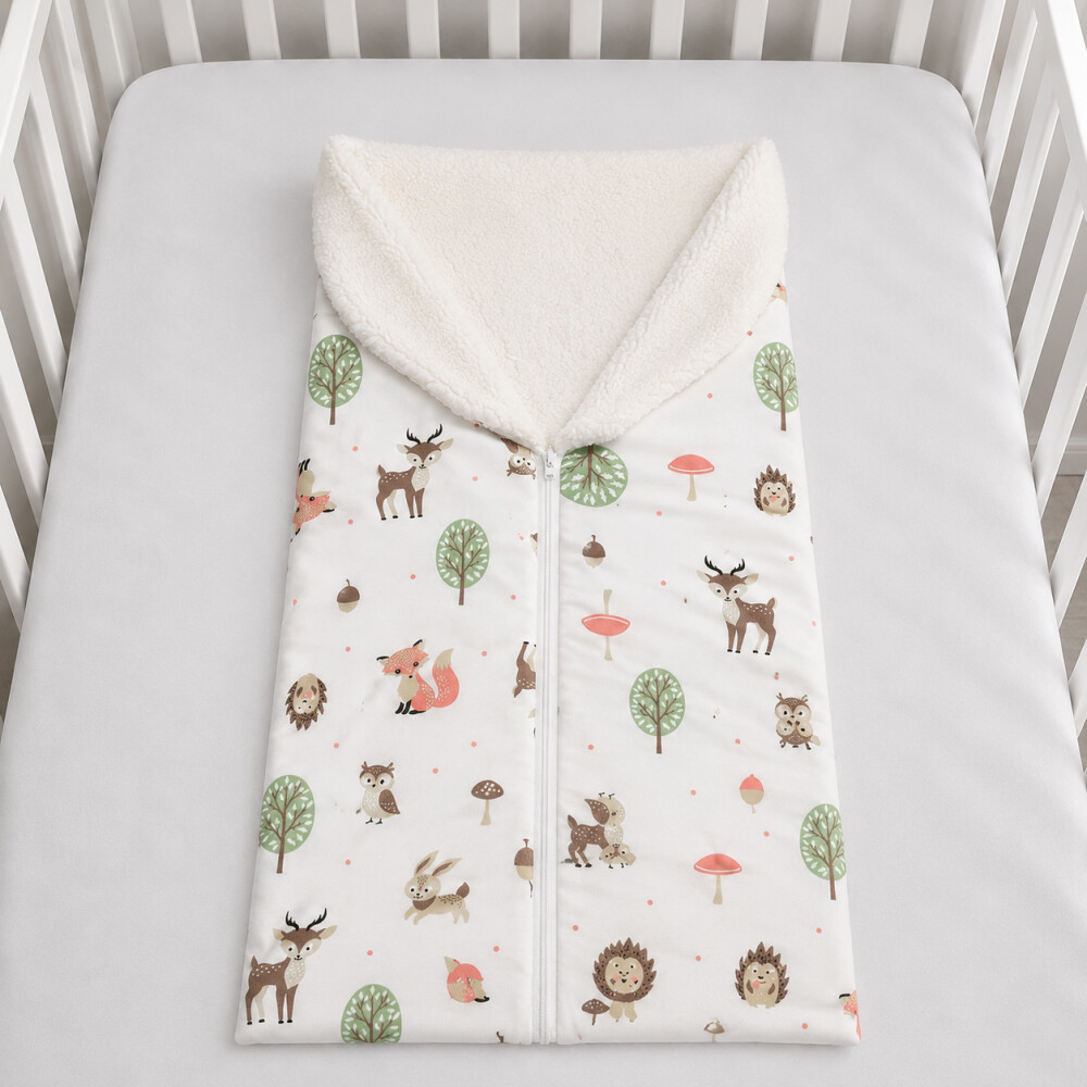 Porta Bebê Saco de Dormir para Bebê com Sherpa 100% Algodão Ca
