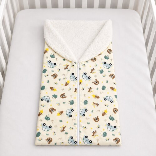 Porta Bebê Saco de Dormir para Bebê com Sherpa 100% Algodão Ca