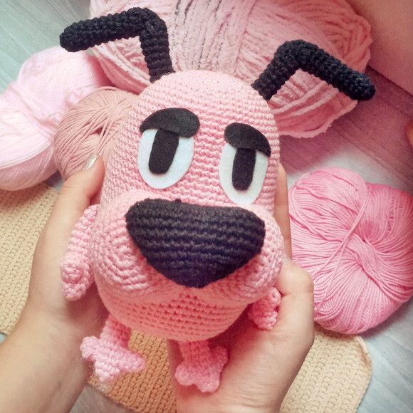 Cão Coragem Amigurumi