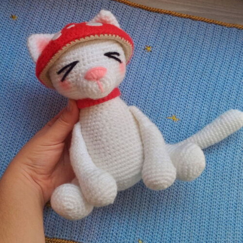 Gato Cogumelo Amigurumi