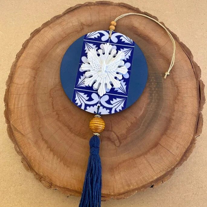 Mandala de Porta - Divino Espírito Santo - Azul