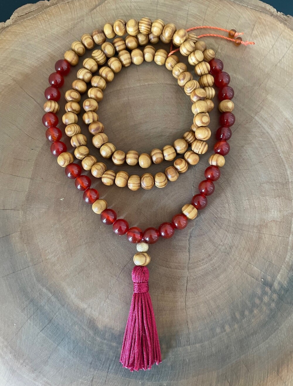Conjunto Japamala e Pulseira Cornalina