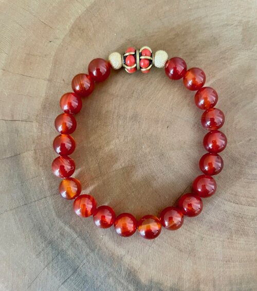 Conjunto Japamala e Pulseira Cornalina